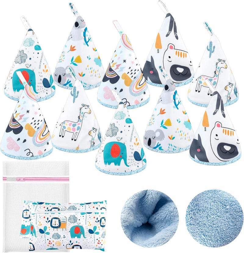 YSSPPOY 10 Pcs Coral Velvet Peepeeteepe Baby Boy with Storage Bag & Laundry Bag, Strong Water Absorption Pee Peep Teepee for Baby Boy, Reusable Pee Covers for New Parents Gift - Image 1